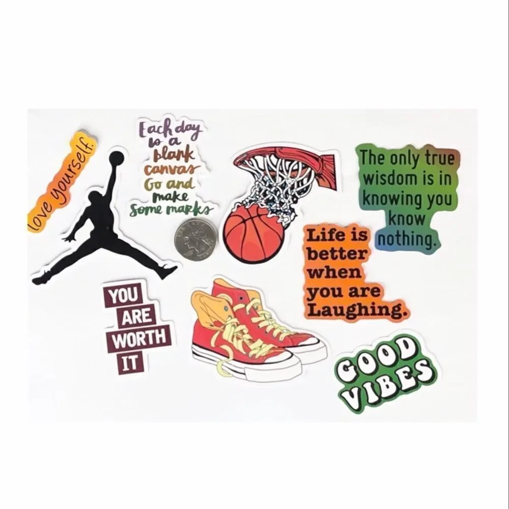 Sports Motivation Vinyl Stickers, set of 17